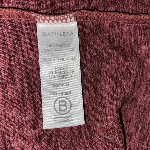 Athleta Uptempo Short Crop Hoodie Top Size XXS Super Soft Antique Burgundy - Picture 11 of 12